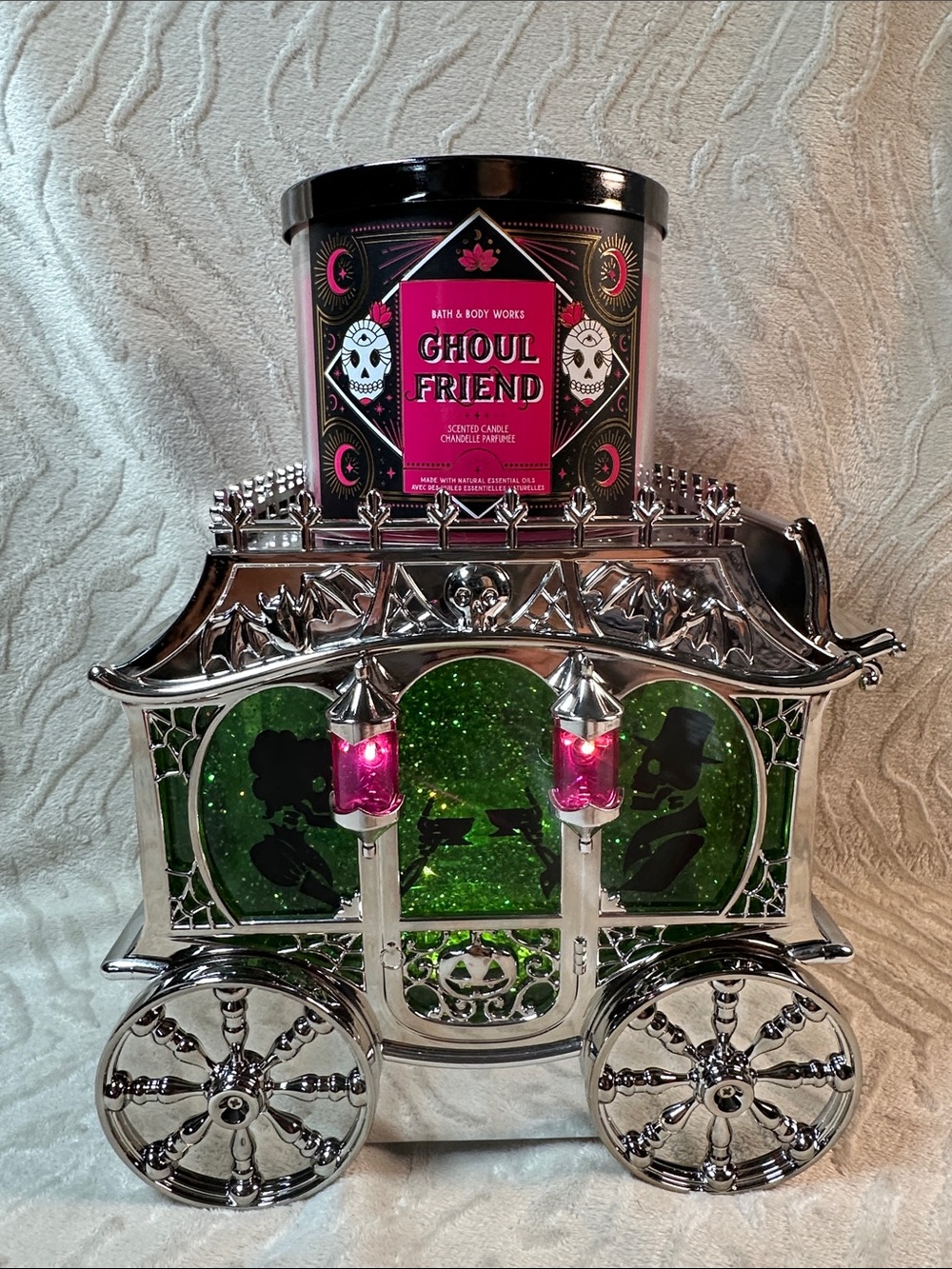 Bath & Body Works Halloween 3 Wick Candle Holder & Ghoul Friend Candle